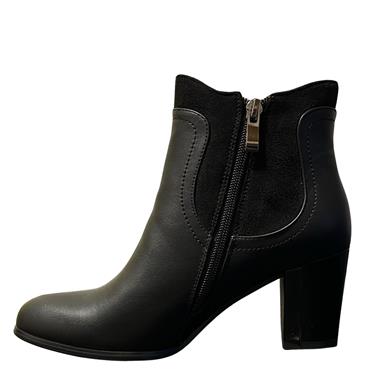 REDZ LDS GUSSET ZIP ANKLE BOOT - BLACK